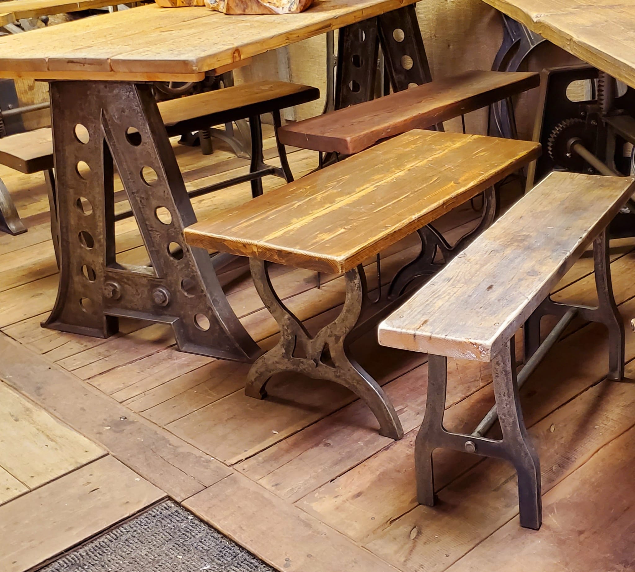 Cast iron bench and table sale