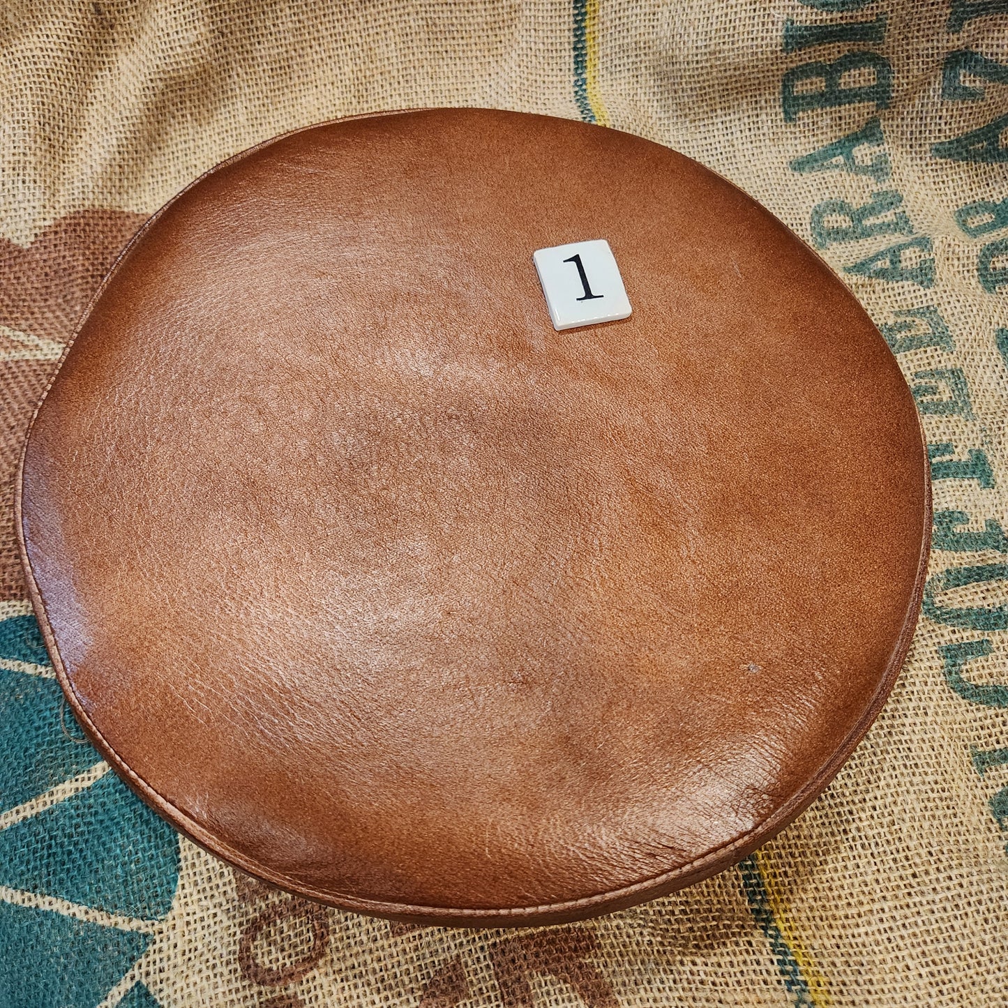 Leather stool top