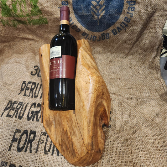 One of a Kind Reclaimed Wood - 1 Wine Bottle Holder from trees cut down from a forest fire.