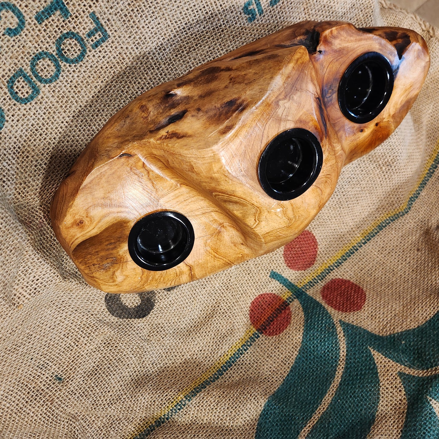 Tealight holder. One of a Kind Reclaimed Wood from trees cut down from a forest fire. (Copy)