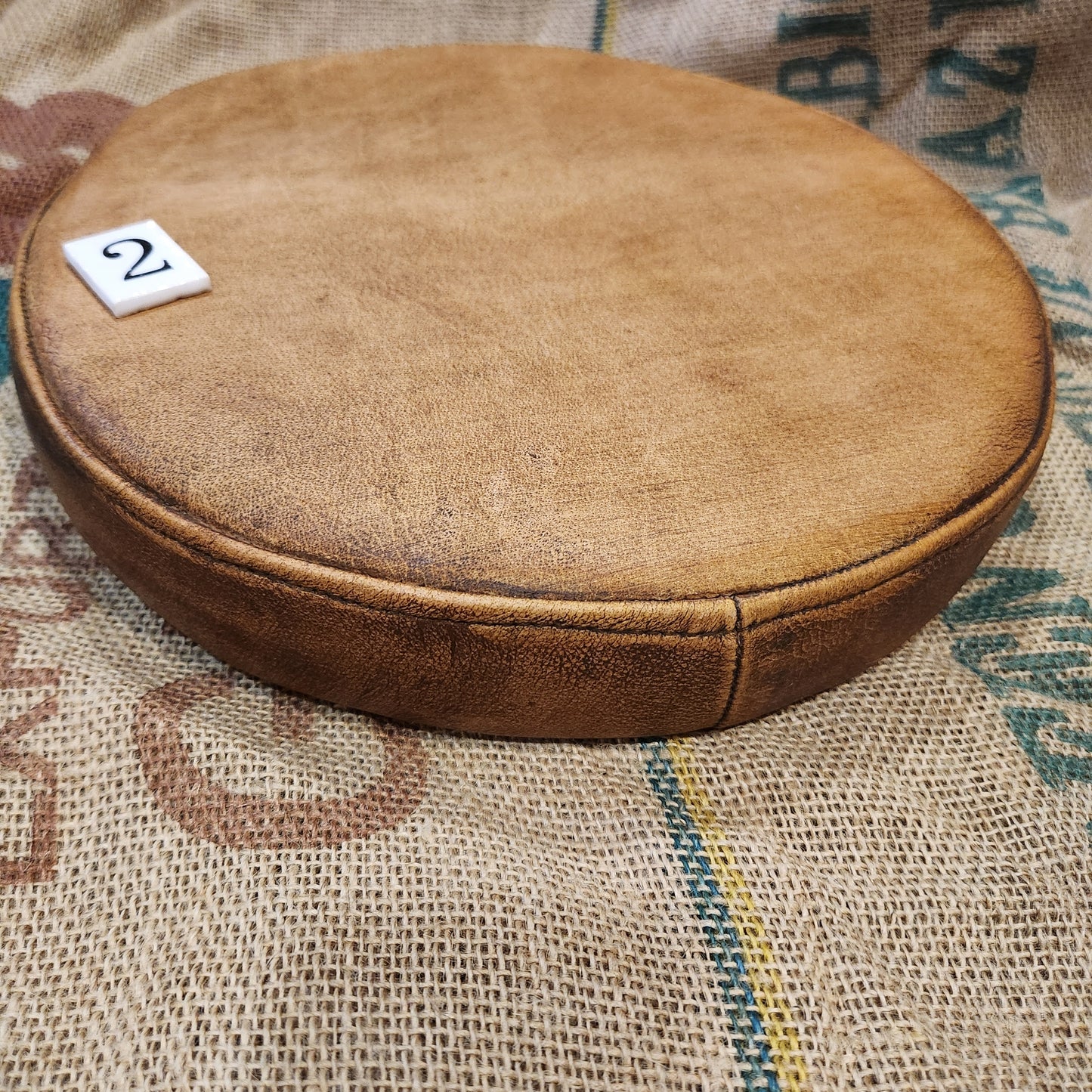 Leather stool top