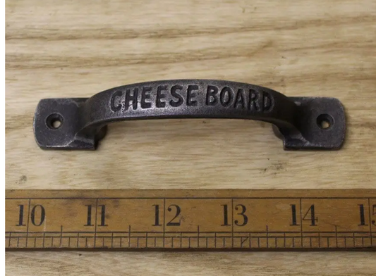 Square D cheese board handle Pressed antique Iron 100mm