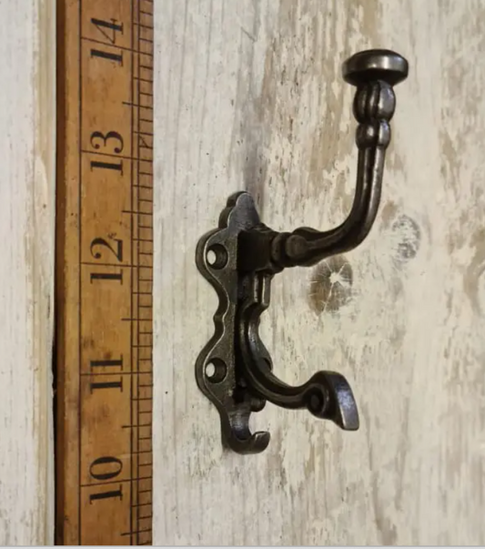 Hat and Coat Hook NOBLE Antique Iron 90mm High 55mm Protrusion