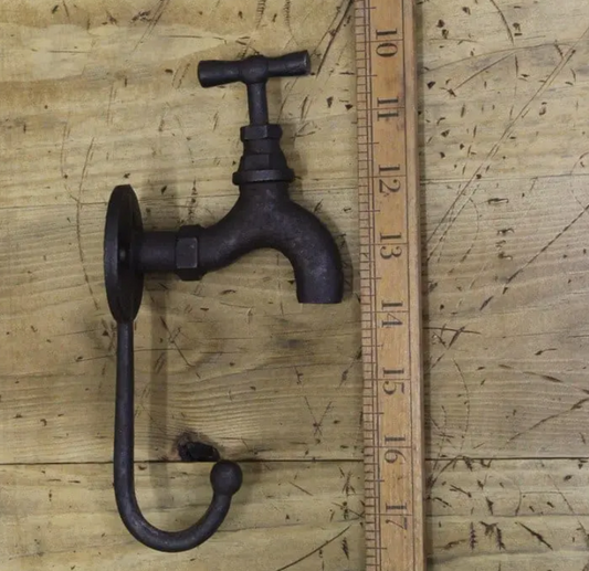 Coat Hook TAP style Antique Iron 165mm Overall