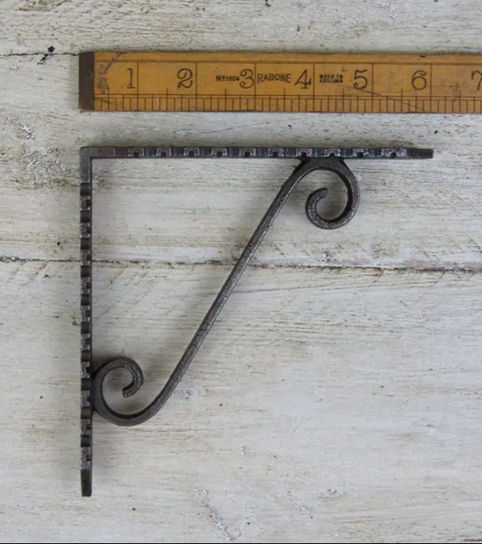 Antique Iron 6" by 6" Scroll Shelf Bracket