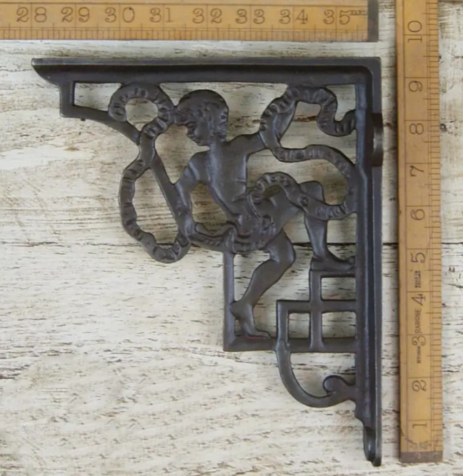 Cherub Shelf Bracket - Antique Iron