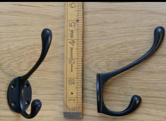 Victorian and and Coat Square Stem 4 Hole Satin Black or Antique Iron 110mm