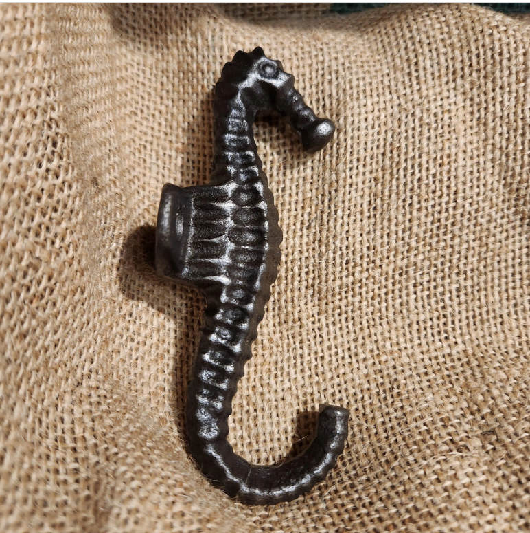 SEAHORSE Cast Antique Iron Hook