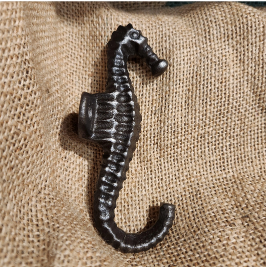 SEAHORSE Cast Antique Iron Hook