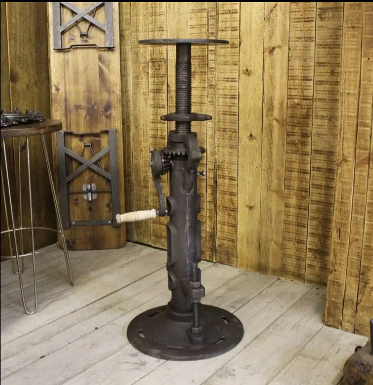 Table Pedestal GIN Type Heavy Wind Up Cast Iron 720 – 950mm (No Top)