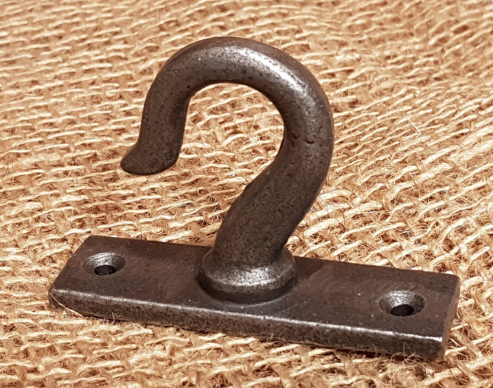 Ceiling Flange Hook - Square  plate 2" Black or Antique iron