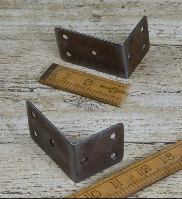 Butchers Block Corner Antique Steel 2"x4"X3" or 2"x4"x4" or 3"x4"x4" (chest corners)