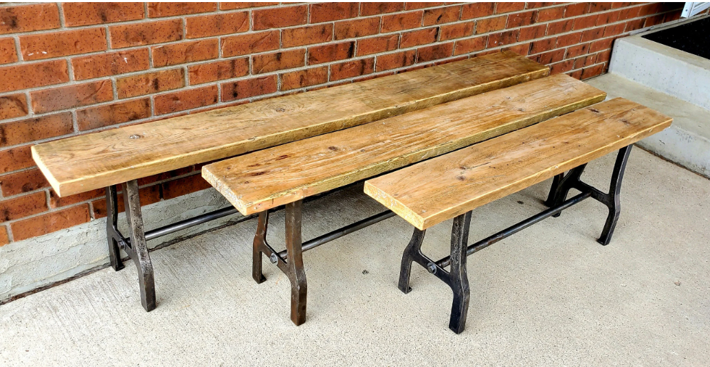 Abbot - Antique Iron Bench Bases - (No Top) 5 sizes for stabilization bars between leg bases 32.5" - 48" - 60" - 62" - 72" (Copy)