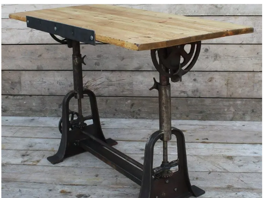 Draughtsman Table - Vintage Industrial, Antique Iron (No Top)