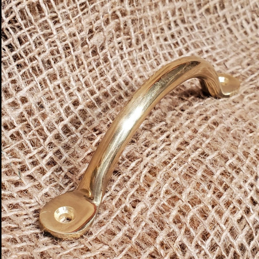 Penny End Bow Handle 5" Solid brass, chrome, antique iron, antique copper or black finishes