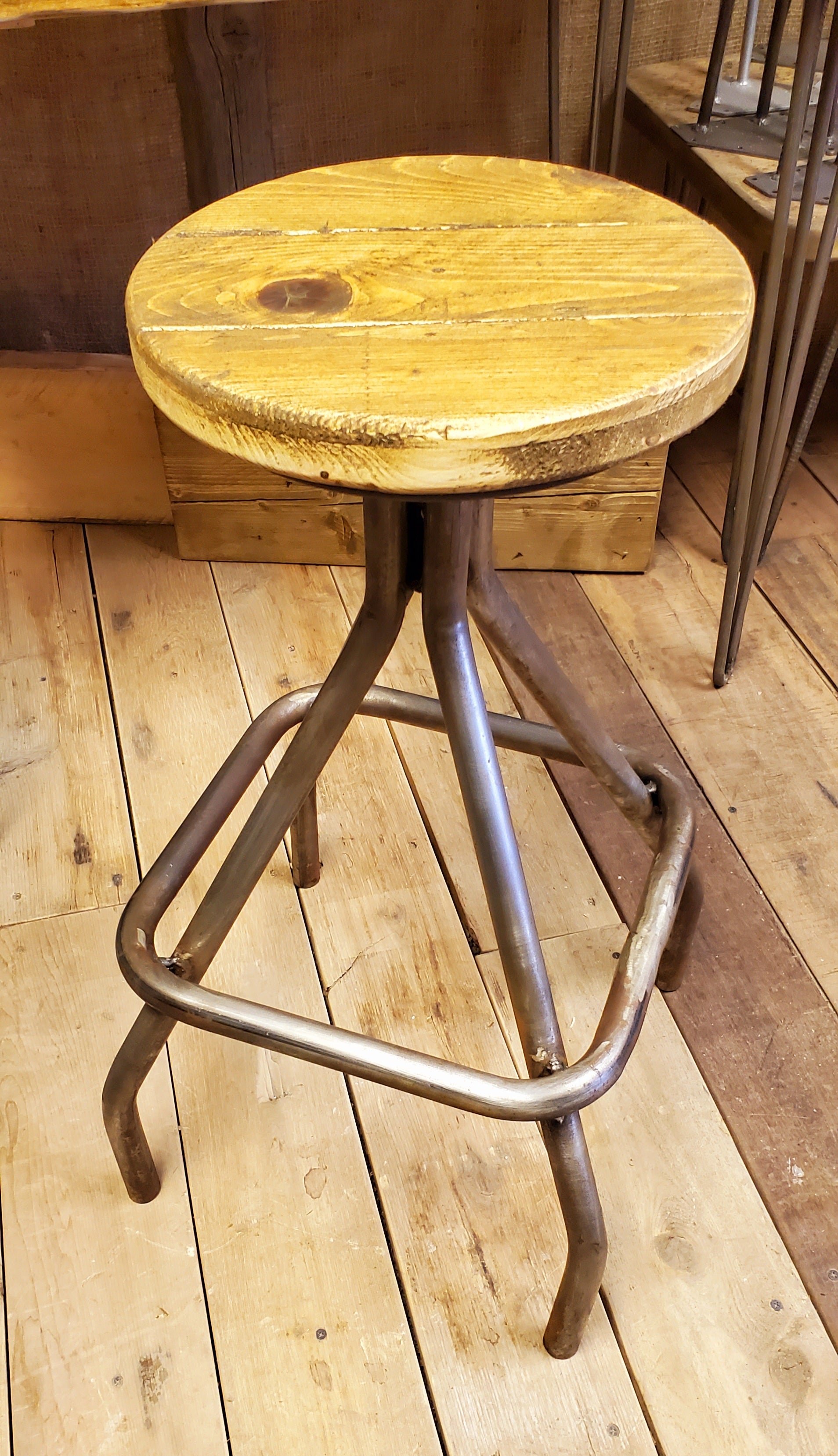 The Montrose Square Base Tubular Adjustable Height Stool