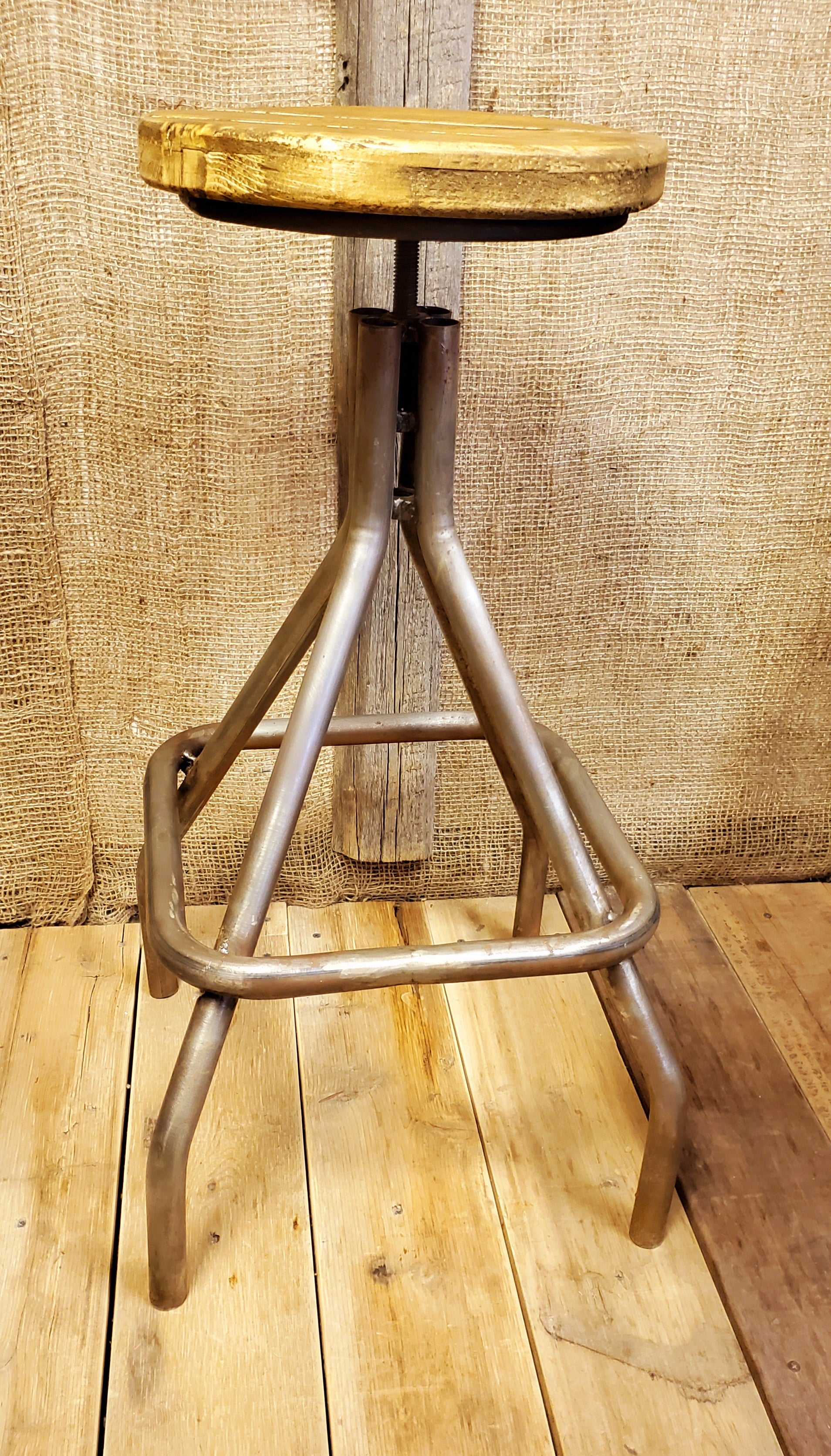 The Montrose Square Base Tubular Adjustable Height Stool